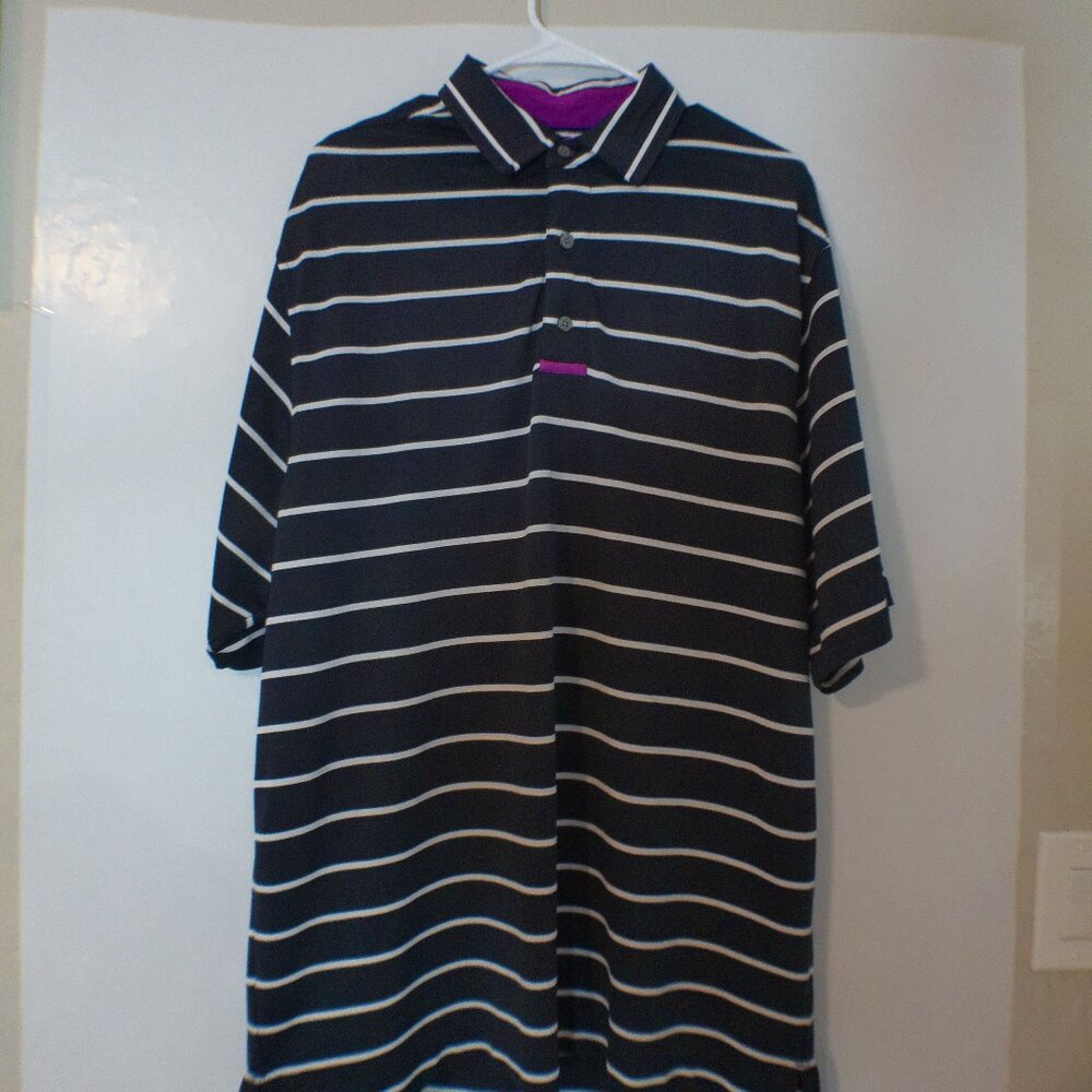 FootJoy FJ Striped Golf Polo Shirt Burl Oaks Golf Club Men’s Large